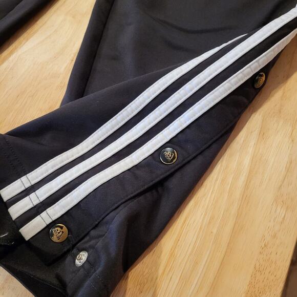 Adidas Extra Large Black Break Away Track Pants Elastic Waist Snap Stripe white - Picture 3 of 13